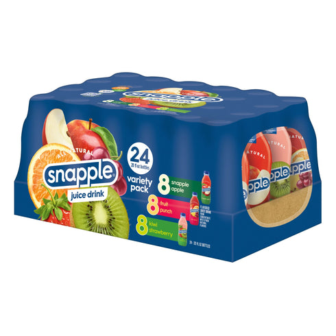 Snapple Juice Variety Pack, Recycled Plastic Bottles, 24 pk./20 fl. oz.